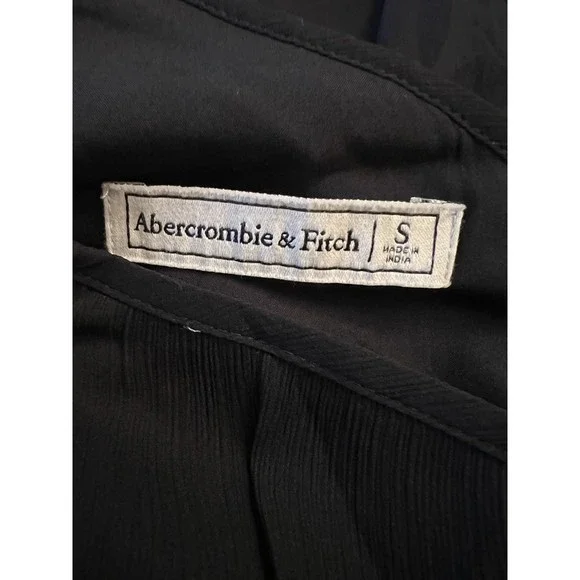 Abercrombie & Fitch Asymmetrical Black Layered Sheer One Shoulder Dress - Picture 7 of 8